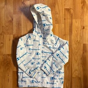 Champion White & Blue Windbreaker Jacket, Sz. 4